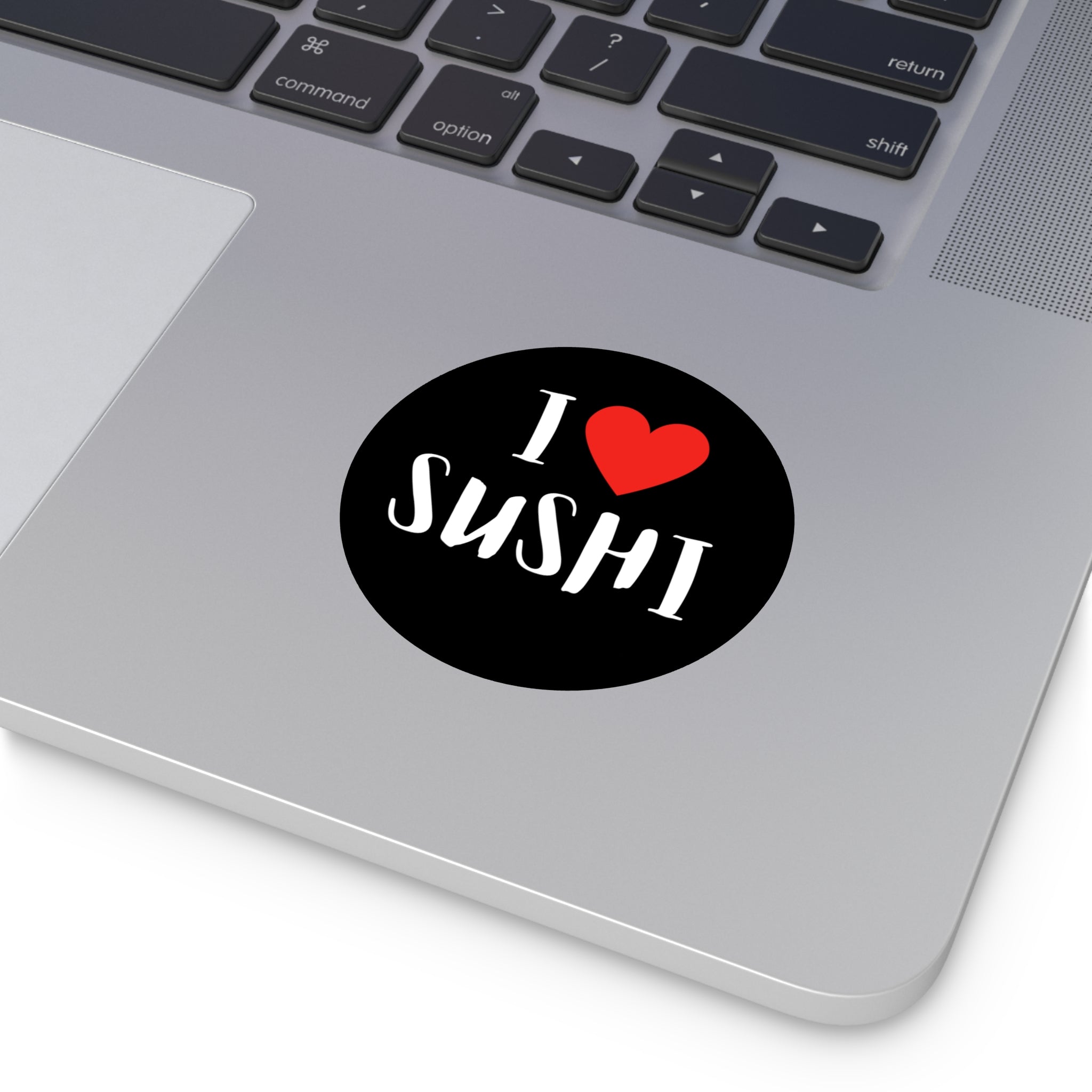 I Love Sushi Round Vinyl Sticker — Cute Foodie Decal for Laptops, Water Bottles & Lunchboxes